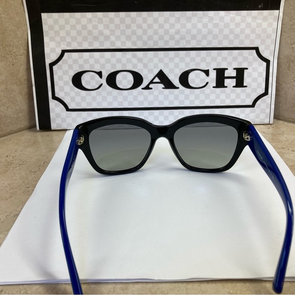 New Coach HC8139 L110 Black w/blue temples Sunglasses - Picture 10 of 13
